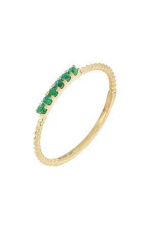 Bony Levy El Mar Twisted Emerald Stacking Ring | Nordstrom