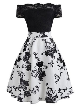 black & white dress