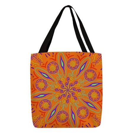 Hippie Flower Ornament Polyester Tote Bag by SimpleLife - CafePress