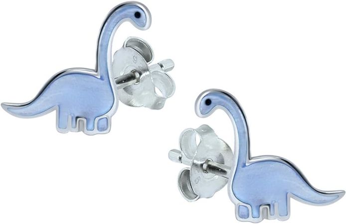 Blue Dinosaur Earrings