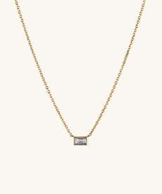 Mini Baguette Diamond Necklace | Mejuri