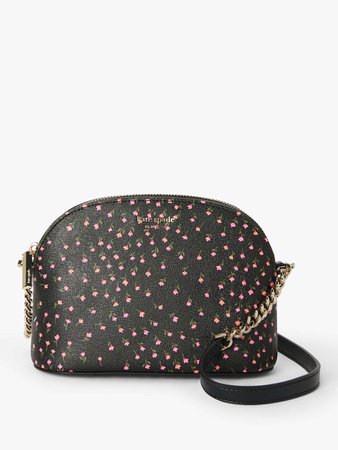 kate spade new york Sylvia Leather Small Dome Cross Body Bag, Meadow Black at John Lewis & Partners GBP120