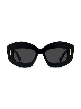 Shop Loewe Chunky Anagram 49MM Rectangular Sunglasses | Saks Fifth Avenue