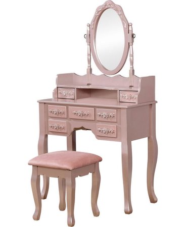 pink vanity desk