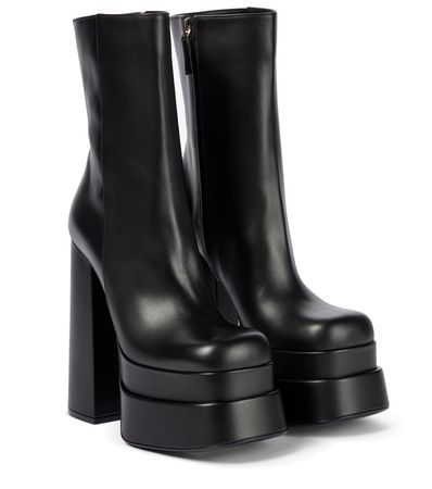 Versace - Intrico leather platform ankle boots