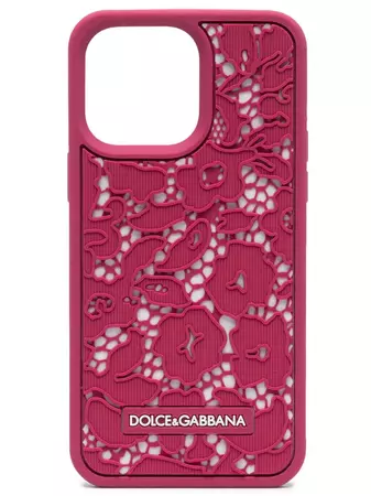 Dolce & Gabbana Floral Lace iPhone 14 Pro Max Case - Farfetch