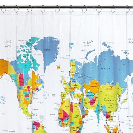 World Map Shower Curtain - It's so Joey can learn all the capitals