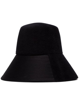 Black Valentino Panelled Felt Bucket Hat | Farfetch.com