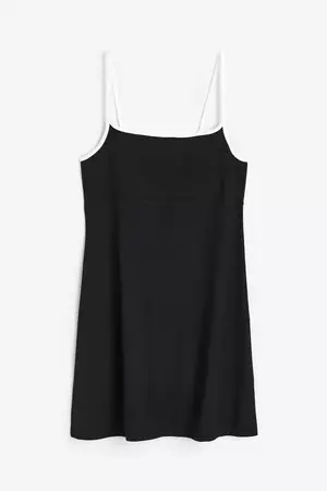 A-line Jersey Dress - Black/white - Ladies | H&M US