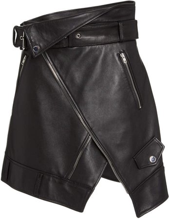 MONSE Leather Moto Skirt