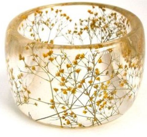 Pressed Flower Yellow Ring