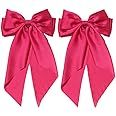 Amazon.com : 2 Pcs Hot Pink Satin Hair Bows,Large Pink Hair Bow Clips for Women Big Ribbon Bows Hair Clip Hair Accessories for Wedding Prom Party Charm : Beauty & Personal Care
