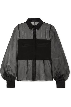 Cushnie | Silk-organza and crepe blouse | NET-A-PORTER.COM