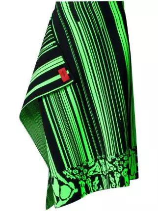A BETTER MISTAKE Touch Me Intarsia-knit Asymmetric Skirt - Green
