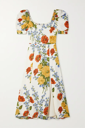REFORMATION Bandit floral-print crepe de chine midi dress