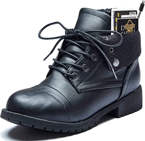 Amazon.com | DailyShoes Ankle Combat Boots Ankle Pocket Boot Lace Up Short Boots Casual Comfort Zip Non Slip Fashion Toe Money Wallet Booties Tina-99 Zebra Sv 9 | Ankle & Bootie