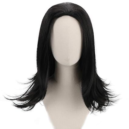 Amazon.com: PARTY ZONE Long Black Cosplay Wig for Mens Synthetic Full Head Straight Anime Men Wigs Role Play Hair for Party Halloween Costume Wig （ Black） : Clothing, Shoes & Jewelry