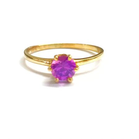Genuine Estate Collection 10karat Yellow Gold and Pink Stone Ring - Tradesy