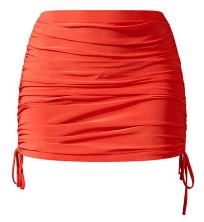 plt orange ruched skirt