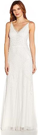 Amazon.com: Adrianna Papell Women's Beaded Mesh Covered Gown : Clothing, Shoes & Jewelry