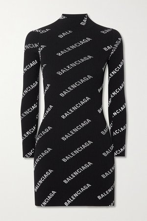 Balenciaga | Mini-robe en mailles côtelées imprimées | NET-A-PORTER.COM