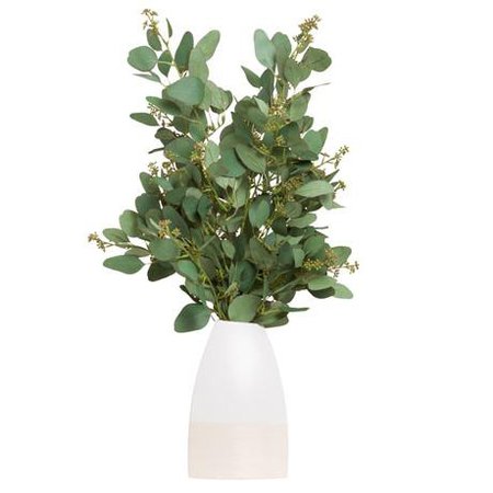 Silk Eucalyptus in White Vase | Scenario Home