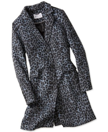 BCBGeneration Leopard-Print Walker Coat & Reviews - Coats - Women - Macy's