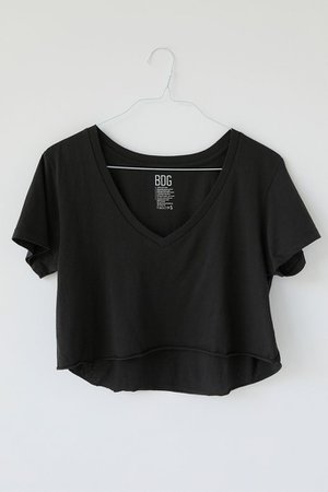 BDG Sammie V-Neck Cutoff Cropped Tee | Urban Outfitters
