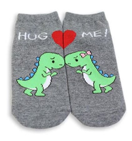 grey dinosaur socks