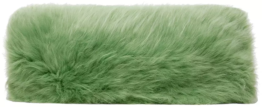 MSGM: Green Faux-Fur Clutch | SSENSE