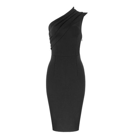 One Shoulder Strap Dress- Black– Oh Szafa