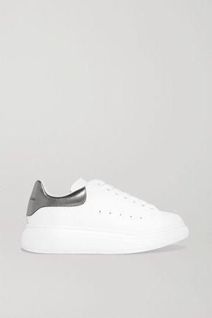 White Leather exaggerated-sole sneakers | Alexander McQueen | NET-A-PORTER