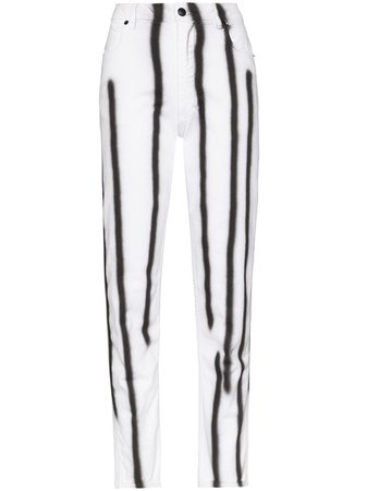 Eckhaus Latta High-Waisted Striped Skinny Jeans Ss20 | Farfetch.com