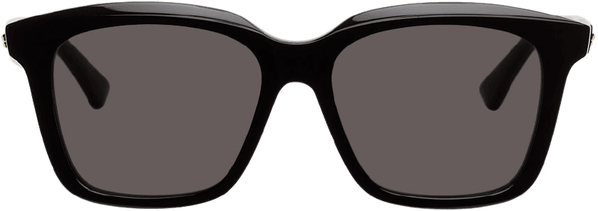 BOTTEGA VENETA, Black Rectangle Sunglasses