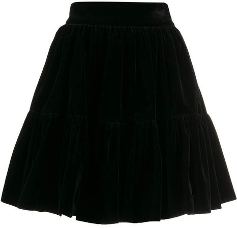 velvet effect short skirt
