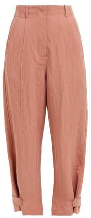 Dublanc High Rise Pleated Trousers - Womens - Light Pink