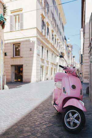 Pink Scooter , Rome Italy by Zoran Djekic
