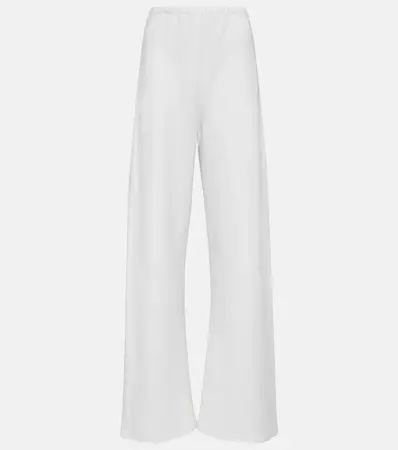 Wool Blend Wide Leg Pants in White - Wardrobe NYC | Mytheresa