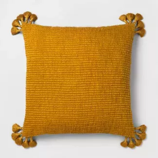 Euro Chunky Woven Tassel Throw Pillow Saffron - Opalhouse™ : Target