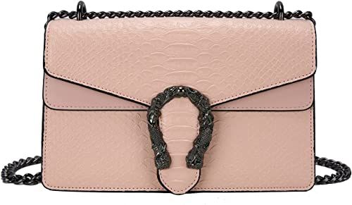 Amazon.com: Crossbody Bags for Women Shoulder Hangbag Snake Printed Leather Small Square Satchel Purse Metal Chain Strap Clutch : Clothing, Shoes & Jewelry