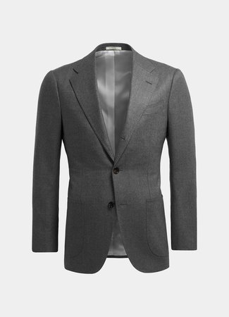 Mid Grey Havana Suit Wool Cashmere, Blazer jacket