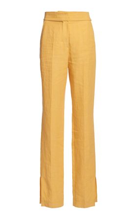 Jacquemus Tibau Split Linen-Blend Pants By Jacquemus | Moda Operandi