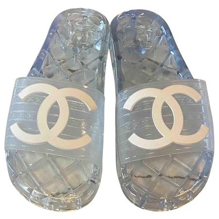 White rubber sandals Chanel White size 39.5 EU in Rubber - 13301140