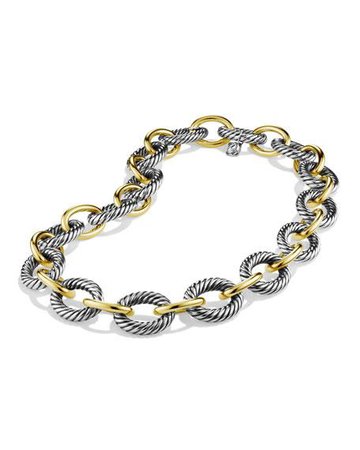 David Yurman XL Sterling Silver & 18K Gold Link Necklace, 18.5"
