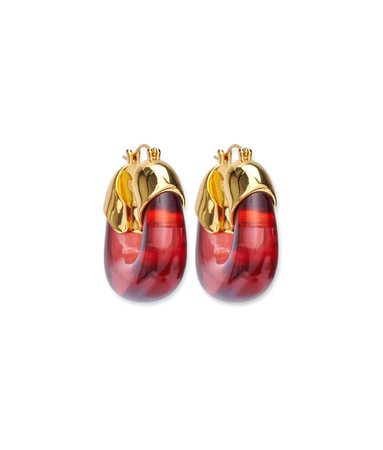 red gold earrings red resin earrings red hoop earrings accessories jewelry
