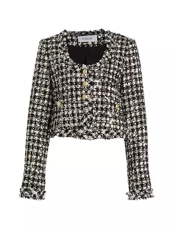 Shop Derek Lam 10 Crosby Jacqueline Tweed Cropped Jacket | Saks Fifth Avenue