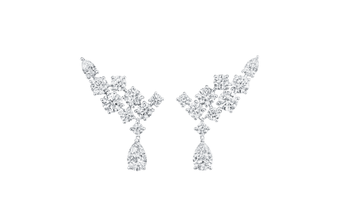 Sparkling Cluster Diamond Earrings | Harry Winston