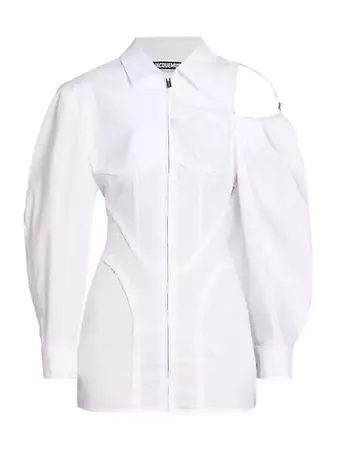 Shop Jacquemus Galliga Bishop-Sleeve Corset Minidress | Saks Fifth Avenue