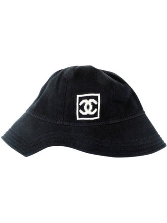 Black Chanel floppy bucket hat