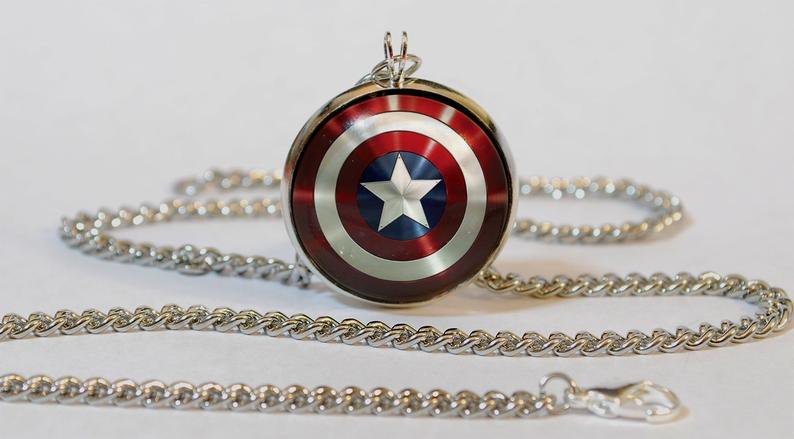 Buy Men Style Hero Captain America Shield Action Figure Wings Cross  Rotatable Red And Blue And Silver Zinc Alloy Pendant For Men And Women  Online at Low Prices in India - Paytmmall.com